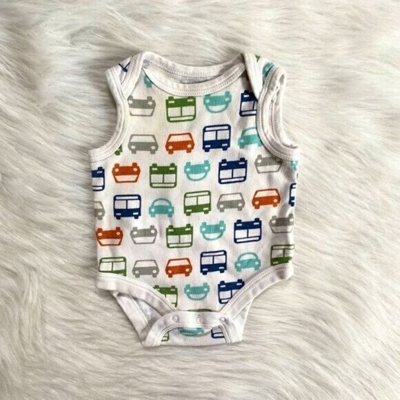Offspring 3m Baby Transport Car Bus Print Bodysuit & Play Pant 3 Months Colorful - Picture 2 of 6